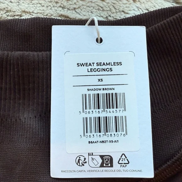 NWT GYMSHARK Sweat Seamless Leggings in Shadow Brown Size XS - Picture 14 of 16